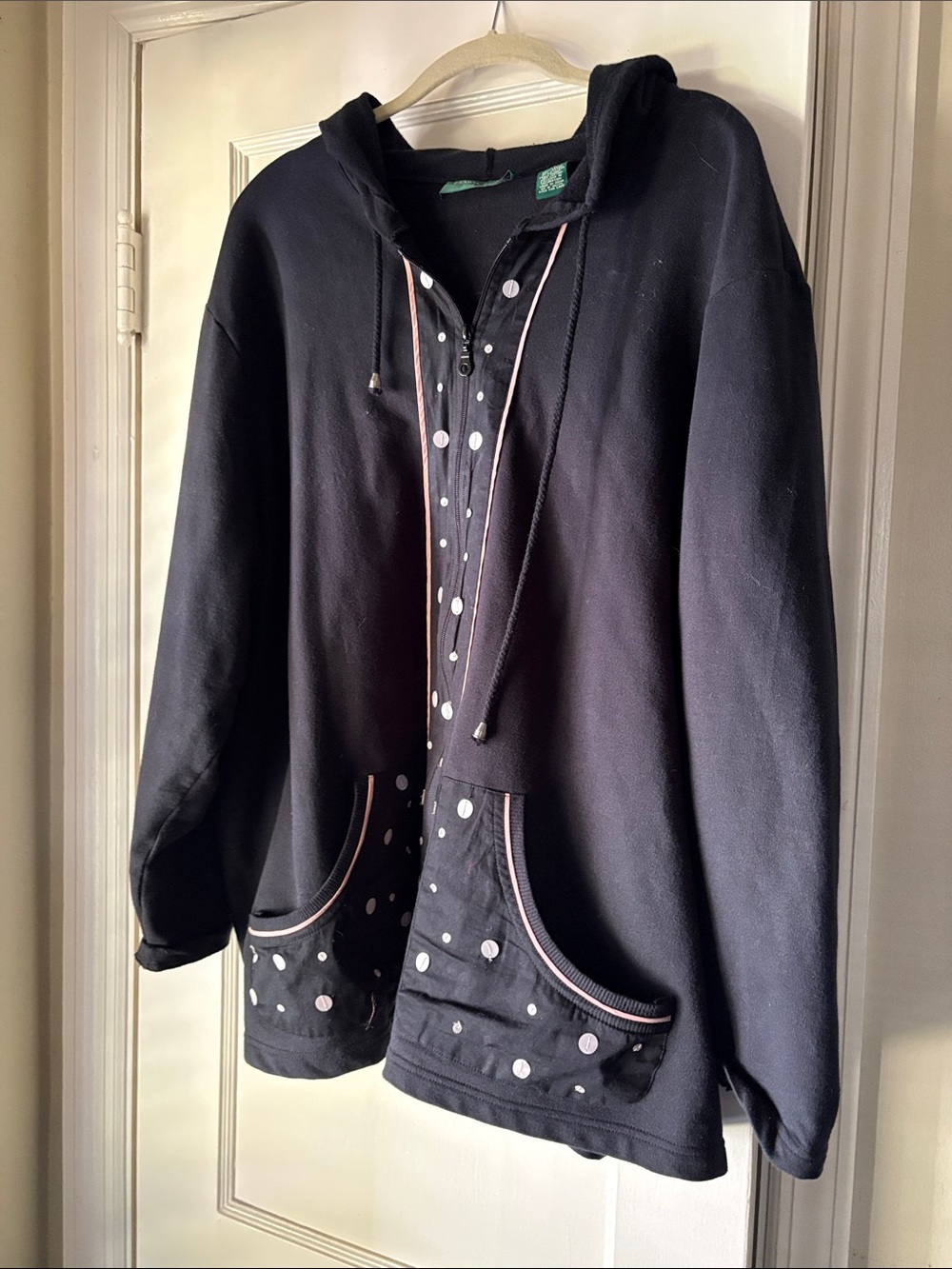 LemonGrass Black Hooded Jacket with Accents